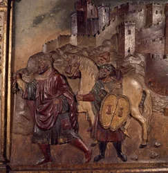 Den siste muslimske kongen av Granada forlot byen i 1492 (utskåret tre)